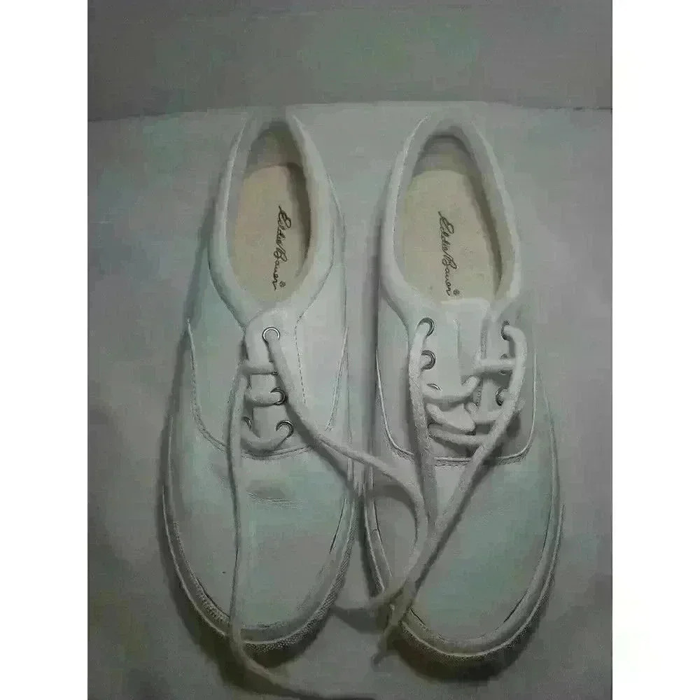 Eddie Bauer Vintage Women’s Size 10M White Leather Boat Shoes‎
